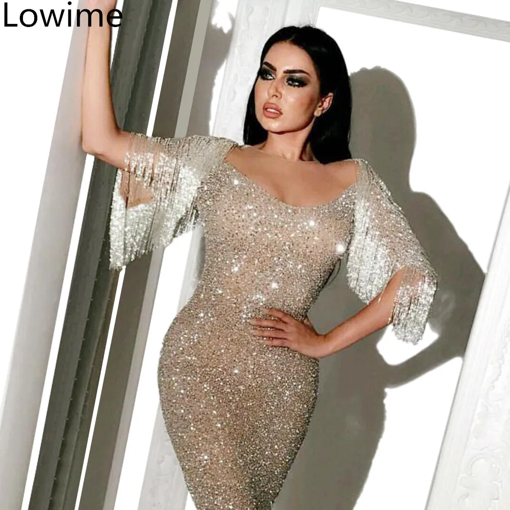 Большие размеры серебряные блестящие платья для выпускного вечера в Дубае