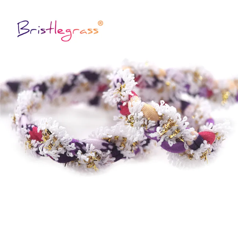 

BRISTLEGRASS 1 Yard 5/8" 15mm Gold Glitter Blended Rope Braided Crochet Lace Trims Ribbon Pillow Headband Dress DIY Sewing Craft