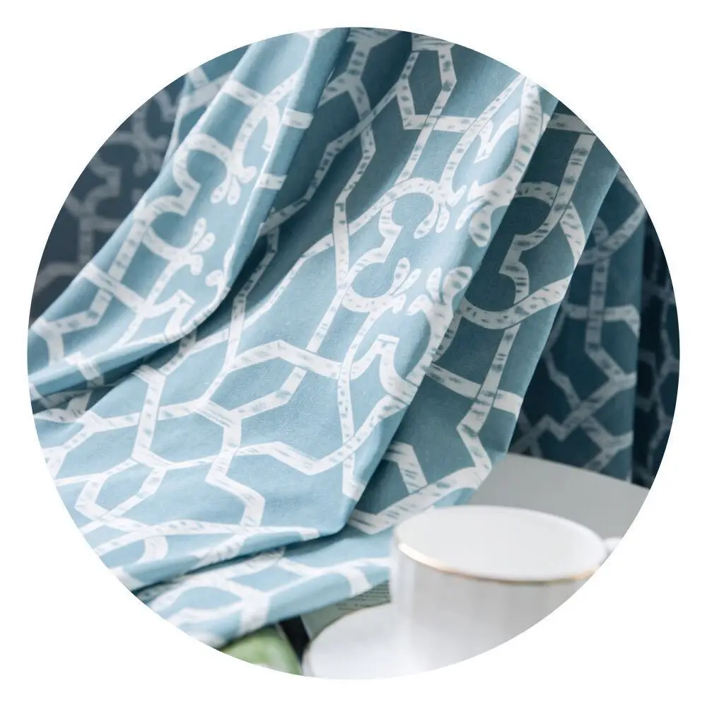 

Curtain Fabric Factory Direct-selling Keqiao Spot Curtain Cloth Modern Simple Polyester Cotton Printing Curtain for Living Room