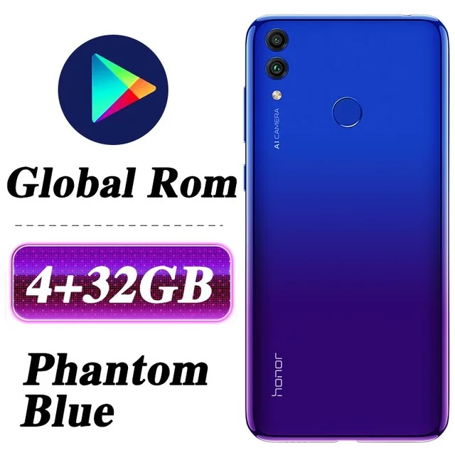 4G 32G Phantom Blue Мобильный телефон HONOR 8C с глобальной прошивкой, 6,26 дюймов, Восьмиядерный процессор Snapdragon 632, Android 8,1, 4000 мАч, Face ID - Цвет: 4G 32G Phantom Blue