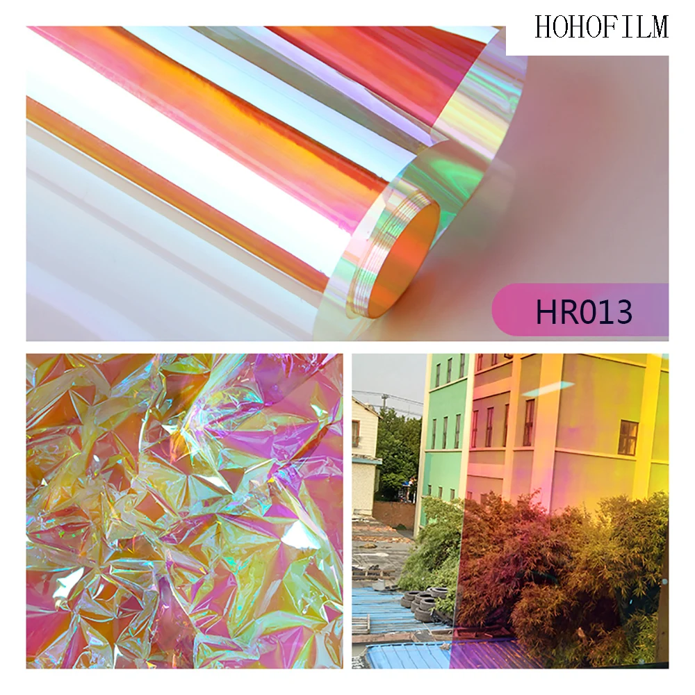 Радужная оконная пленка HOHOFILM 45 см x 300 радужная клейкая дихроическая стеклянная