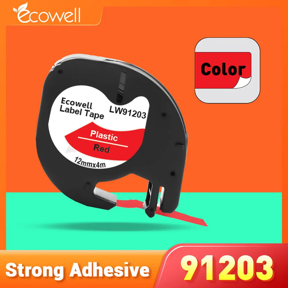 

Ecowell 12 мм, 91203, 91223, 91333, пластиковая лента для Dymo letratag, лента для этикеток, детская сменная для Dymo, устройство для этикеток