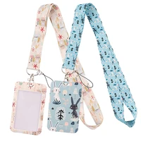 lt772 cute bunny neck strap lanyards keychain badge holder id card pass hang rope lariat lanyard key ring gifts accessories