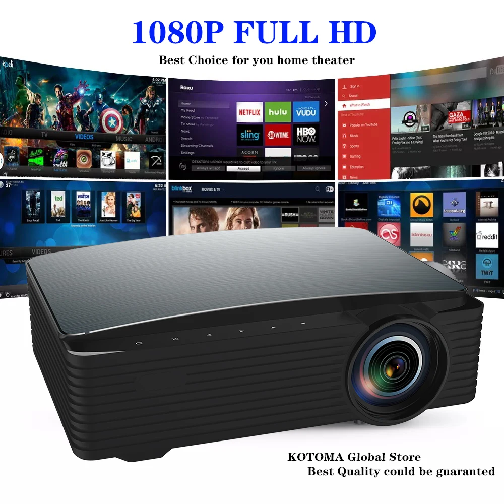 

KOTOMA 2021 новейший 4k WIFI ЖК-телефон Android проектор HD 1080P видео проектор для ноутбука смартфона данных фильма театра проектор