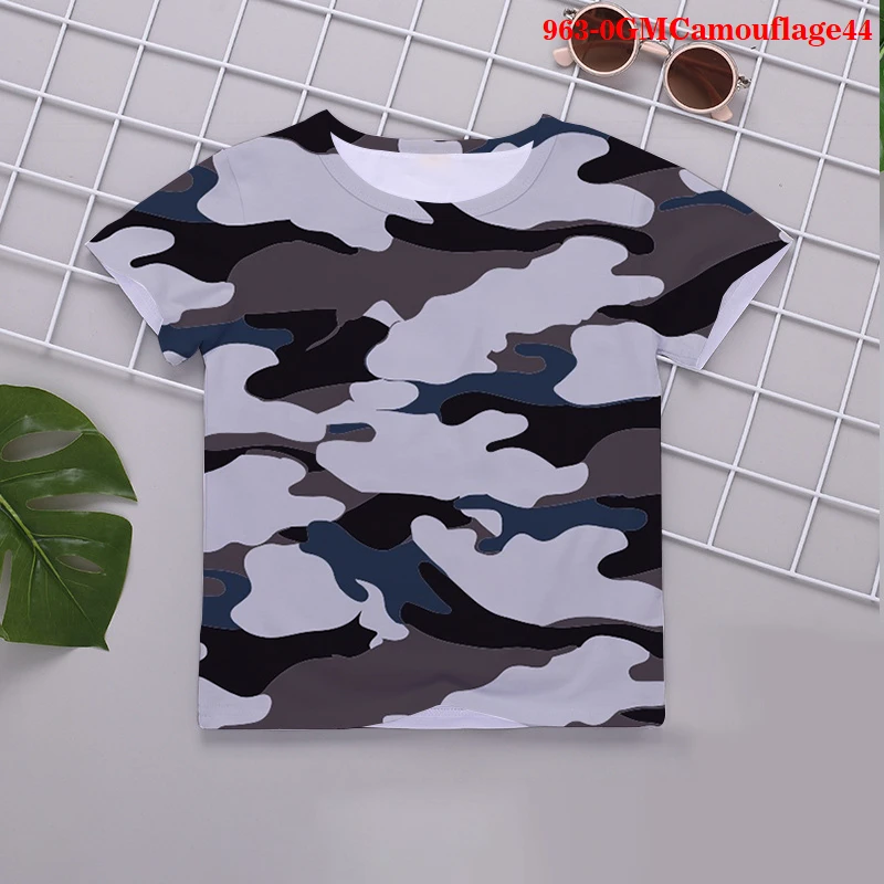 

2021 Summer Children's Clothing Kids T-Shirt Camouflage Printed T-Shirts 2 To 8 Years Old Boys Shirts Oversized 3D Child Tshirt