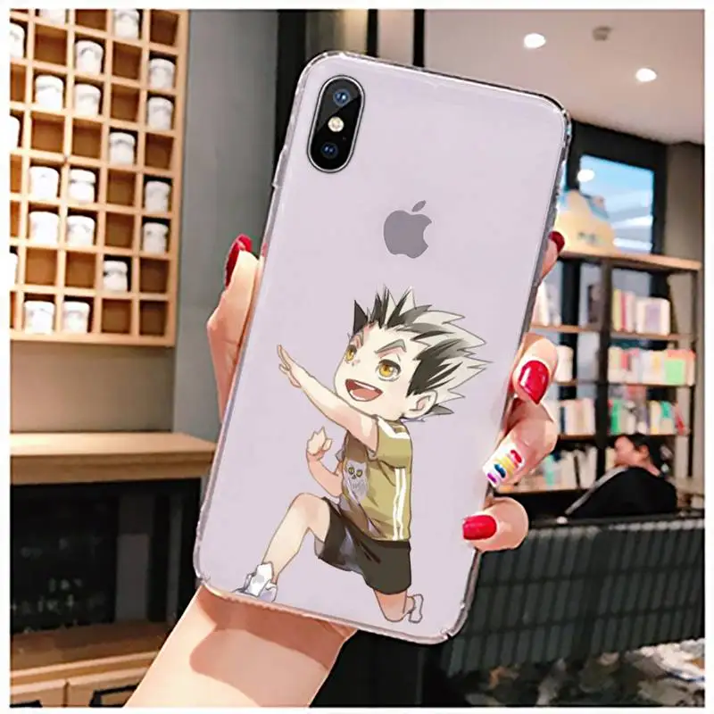 

Anime Haikyuu Hinata Attacks Phone Case Transparent for iPhone 11 12 mini pro XS MAX 8 7 6 6S Plus X 5S SE 2020 XR
