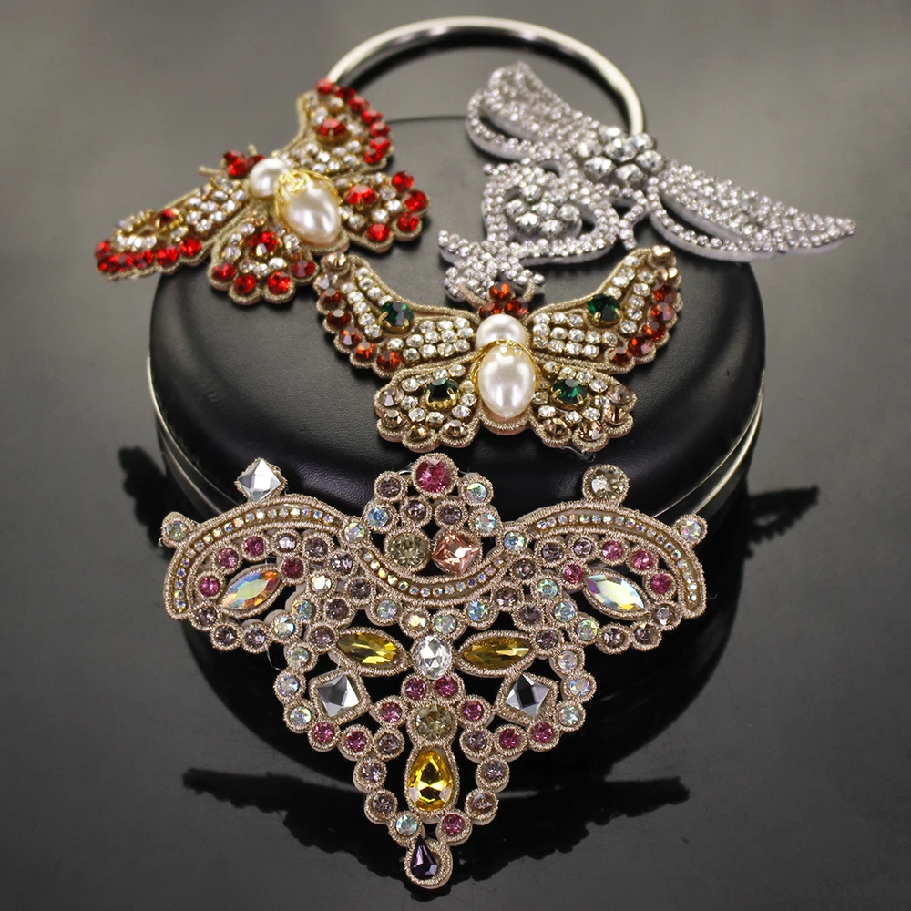 Стразы Бабочка Стрекоза PeacockBeaded нашивки на одежду для шитья бисером и