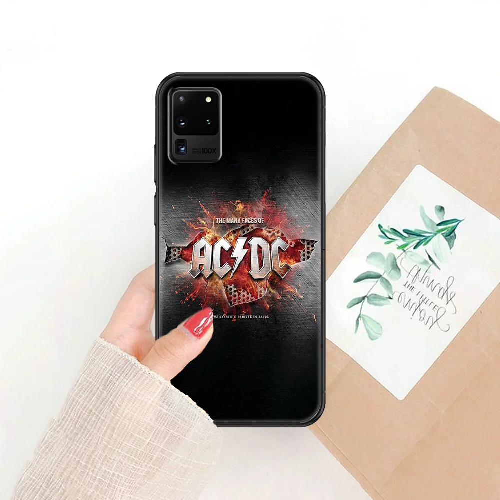 

AC Rock Dc Band Phone case For Samsung Galaxy Note 4 8 9 10 20 S8 S9 S10 S10E S20 Plus UITRA Ultra black 3D cell cover luxury