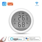 Датчик температуры и влажности Tuya Wi-Fi, комнатный гигрометр, термометр с поддержкой приложения Alexa Google Smart Home Smart Life