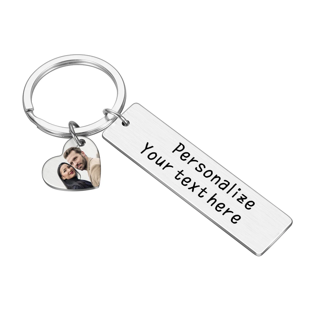 

Custom Couple Keychain for Boyfriend Girlfriend Engraved Private Photo Name Text Keyring Wedding Anniversary Gifts