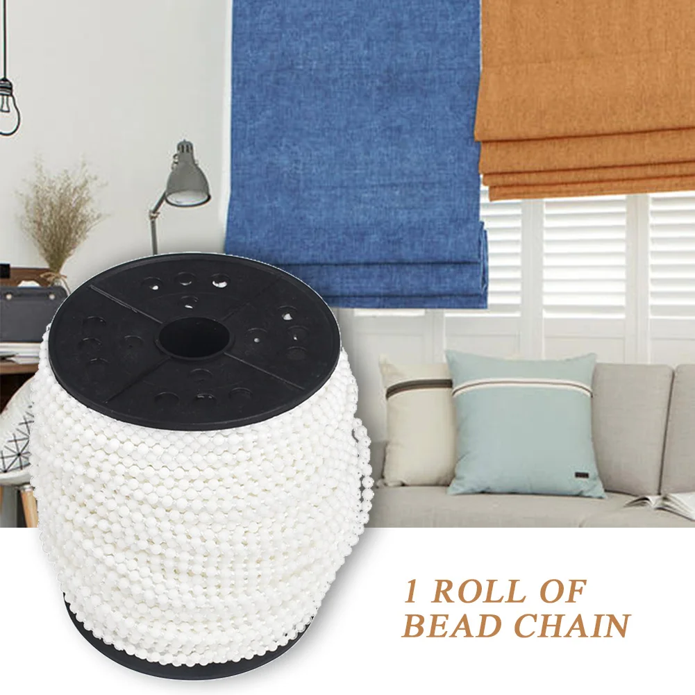 

Cuttable Home Office Roller Blind Chain Practical Easy Install Roman Shade DIY Repair Durable 4.5x6mm White Curtain Bead