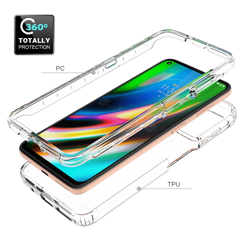 tpu pc gradient color transparent case for motorola moto g9 plus g9 play g9 power g30 shockproof armor bumper phone cover cases free global shipping