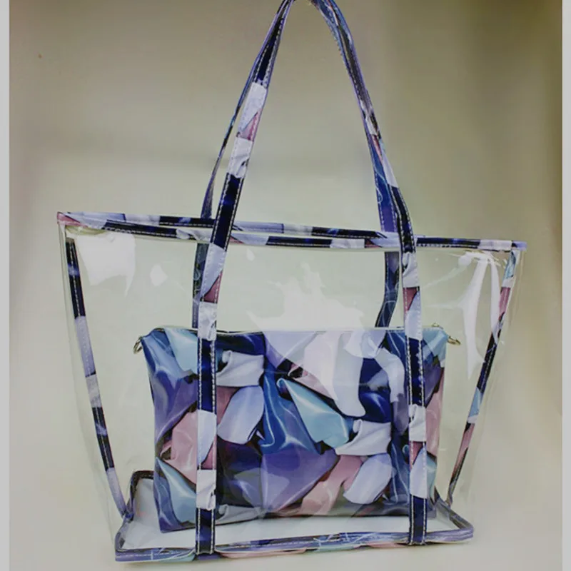 

PVC Beach Bag Transparent Bag handbags for women 2020 Small purse for Cosmetics Colorful Big Tote Bags Women purse winter bag