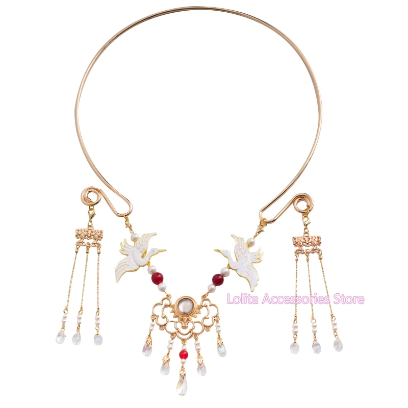 Цепочка с жемчужными подвесками в стиле династии Танга|Ожерелье-ошейник| |