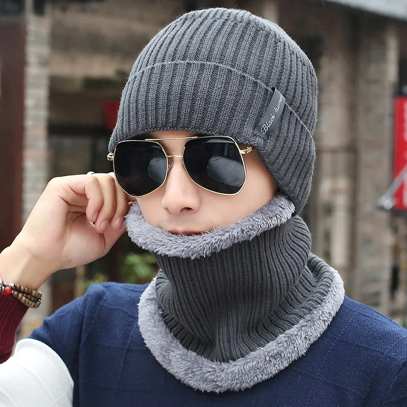 OZyc зимние шапочки для мужчин шарф вязаная шапка шапки маска Gorras Bonnet Теплые Мешковатые Зимние головные уборы для мужчин и женщин Skullies Beanies шапки