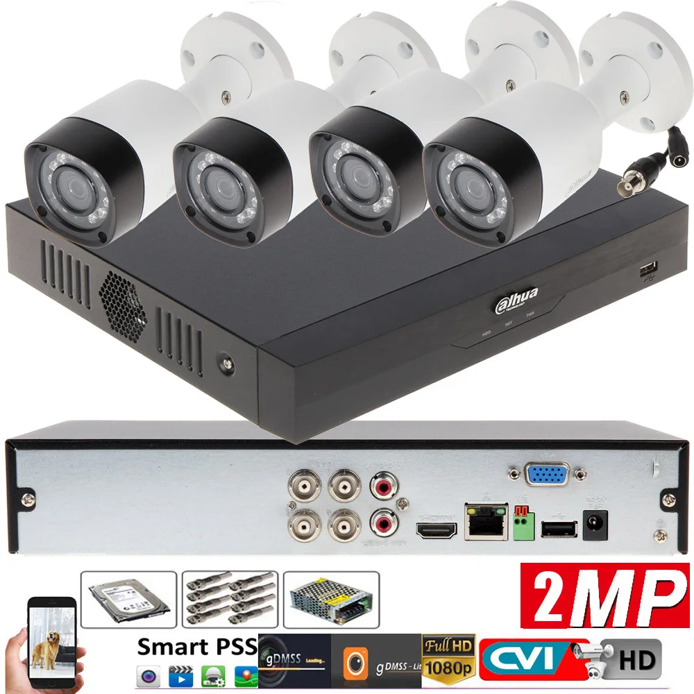 

Камера видеонаблюдения Dahua 16Ch HDCVI CCTV xvr5116hs-i2, комплект камер DVR 16*1080P IR 20M, внутренняя цилиндрическая камера HDCVI