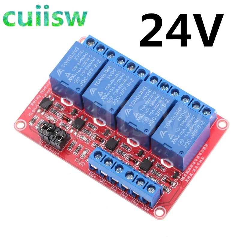 Релейная плата с оптроном высоким и низким рычагом запуска для Ardiuno 24 В 1/2/4/8