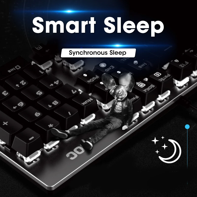 Проводная Механическая клавиатура для ПК игровой комплект черная коричневая