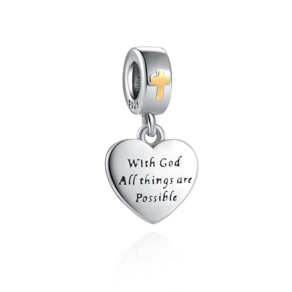 Подвеска-Крест женская из серебра 925 пробы с мелкими бусинами | Украшения и