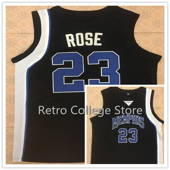 

23 Derrick Rose Memphis Tigers White Blue black Basketball Jersey Mens Stitched Custom Any Number Name jerseys
