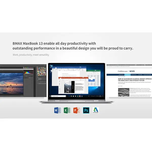 Ноутбук BMAX Y13 360 ° 13,3 дюйма 1080P ips с контактным экраном ноутбук N4100 Intel 8 Гб LPDDR4 256 ГБ SSD тонкий ноутбук