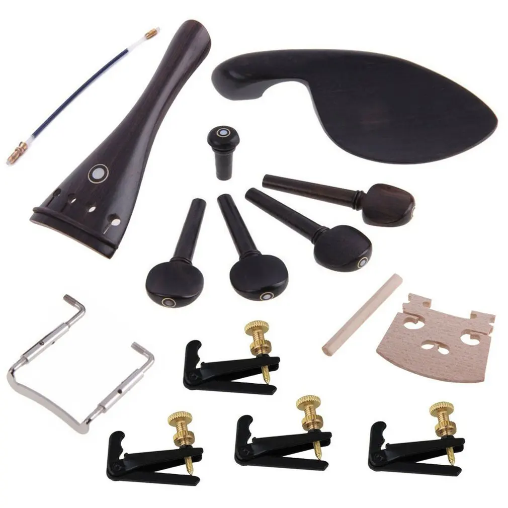 

Ebony Violin Accessories Pegs Pull Plate Tail Rope Chin Rest Fine Tuning Piano Musical Instrument Accessories