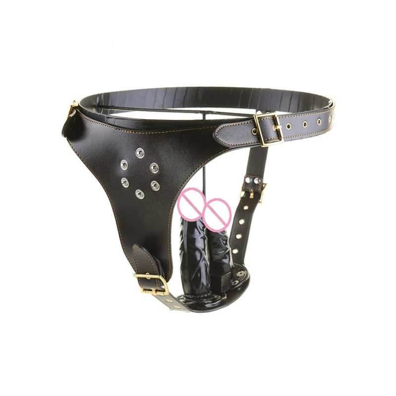Съемный ремень для дилдо из искусственной кожи три фаллоимитатор со