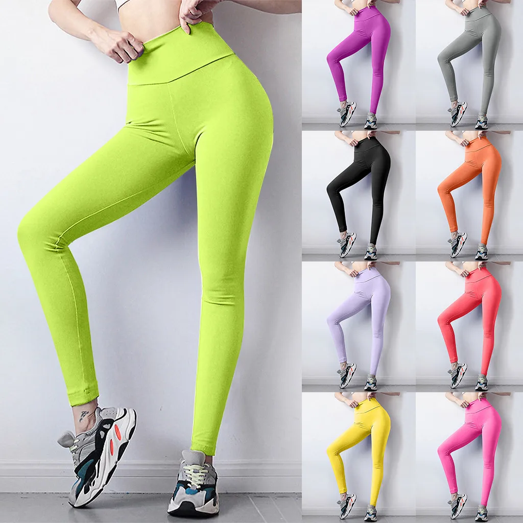 Женские одноцветные брюки для хип-лифтинга бесшовные эластичные Штаны фитнеса