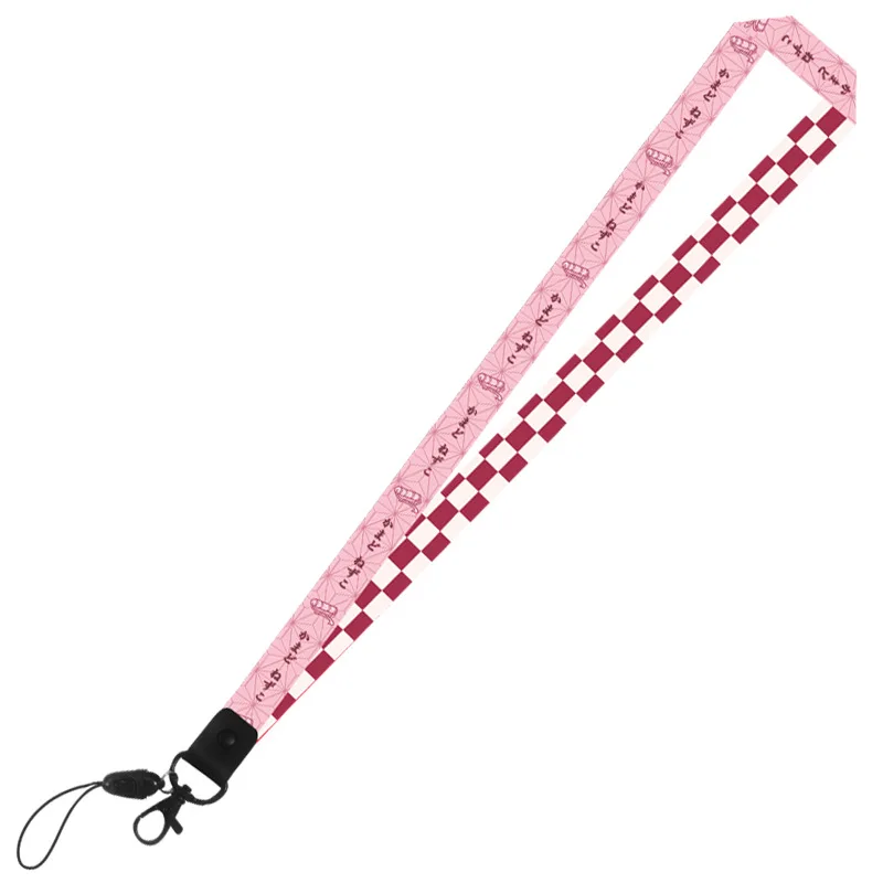 Около Demon Slayer Blade Популярный ремешок для мобильного телефона с карабином для ключей и держателем для ID-карт, съемная пряжка, подарочные ремешки.