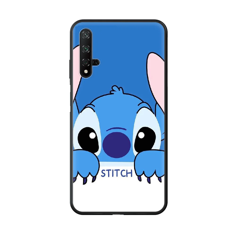 

Lovely Anime Stitch Phone Case hull For huawei honor 7 8 9 10 20 A S X Lite Pro black bumper 3D cell cover silicone cover
