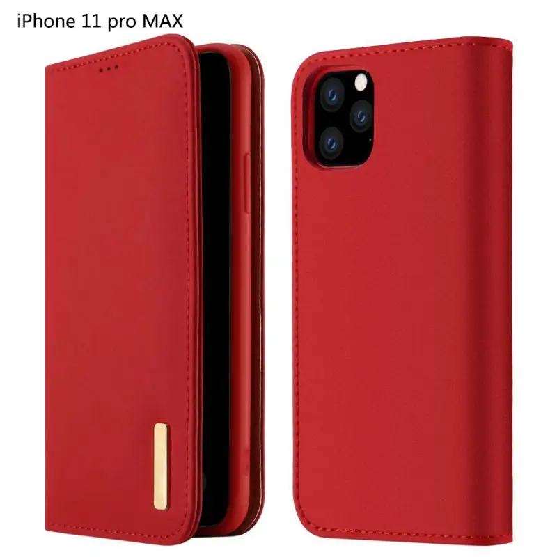 Полностью Защитные чехлы для iPhone11ProMAX, Магнитный чехол с откидной крышкой и отделениями для карт, однотонные чехлы из натуральной кожи пу и ТПУ