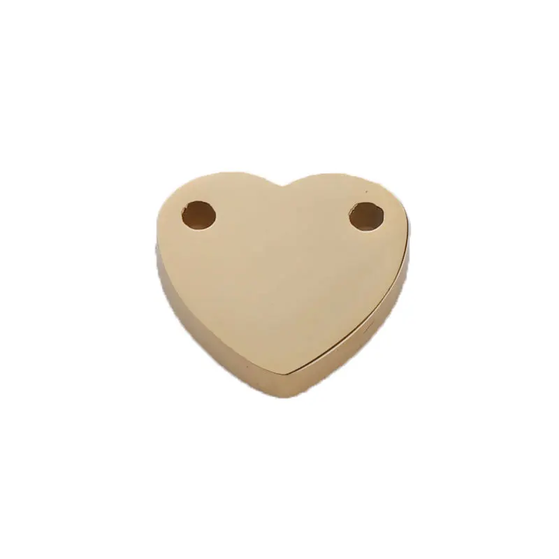 

20Pcs/Lot 9mm Mirror Polish Peach Heart Charms Stainless Steel Connector Charms For DIY Making Necklace Braid Bracelets Jewelry