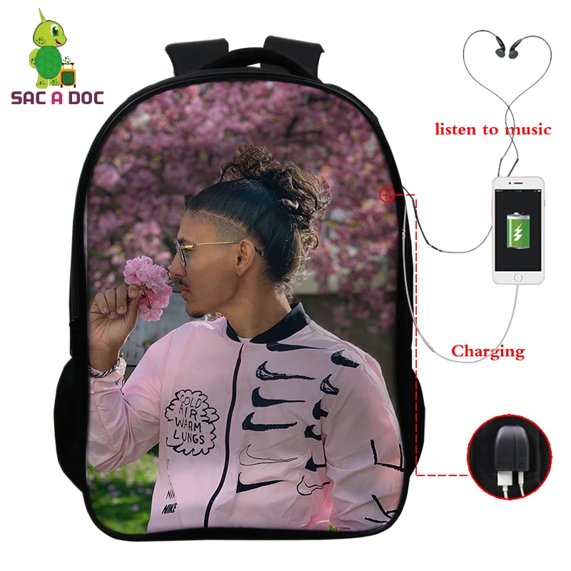 Bookbag 15 16 дюймов рюкзаки PNL печать USB зарядка школьный рюкзак для подростков мальчиков и девочек рюкзак для ноутбука дорожная сумка Sac Dos - Цвет: Bookbag 15