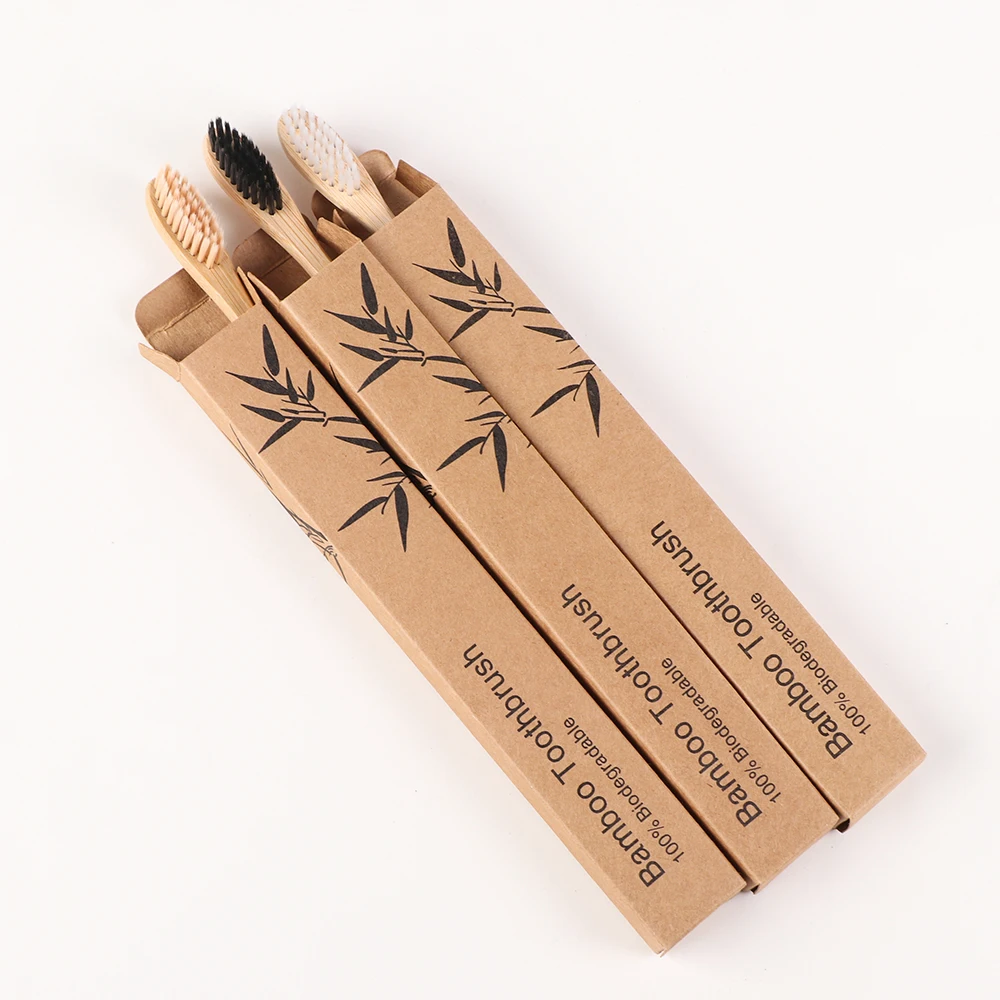 

1PC Wooden Toothbrush Eco-Friendly Solid Bamboo Resuable Handle Soft Fibre Teeth Brush Dental Cleaning Oral Care Healthy Product