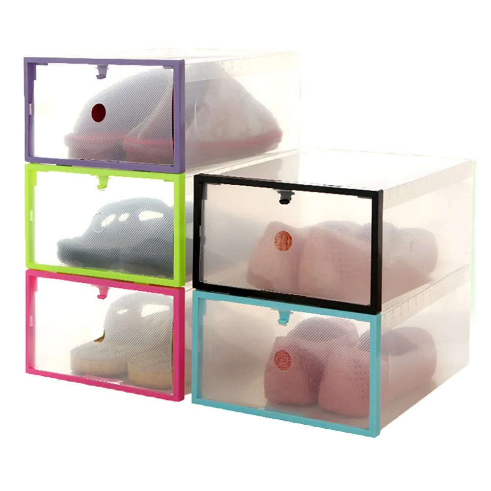 

Transparent shoe box dustproof storage box can be superimposed combination shoe cabinet Clamshell shoe organizer