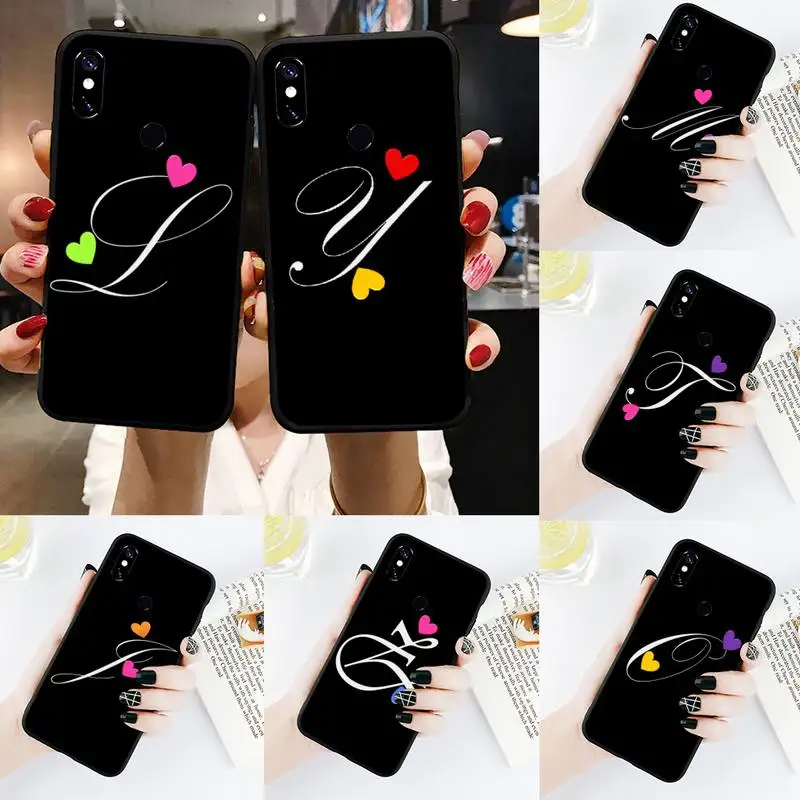 

Letter A B C D Couple Phone Case For Xiaomi Redmi 4x 5 plus 6A 7 7A 8 mi8 8lite 9 note 4 5 7 8 pro Cover Funda Shell Coque Capa