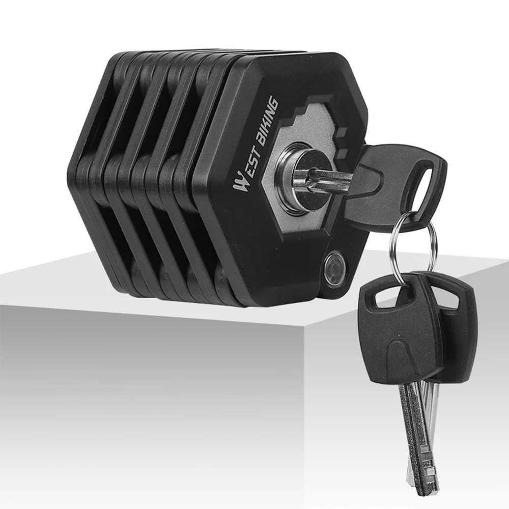 Замок цепи велосипеда с ключами Противоугонный складной замок сплав сильный