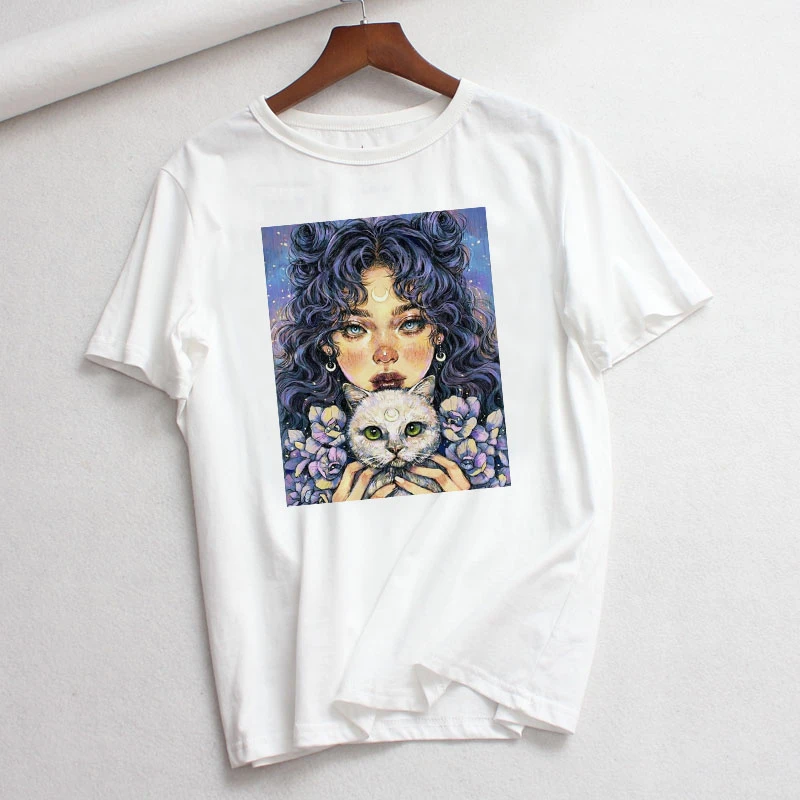 Женская футболка с короткими рукавами хлопковая в Корейском стиле коротким