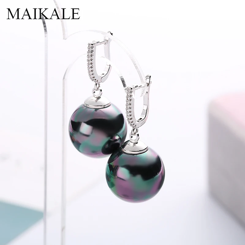 MAIKALE серьги с большими подвесками, жемчужные, золотые, серебряные, цветные, с кубическим цирконием, женские вечерние серьги, новые модные ювелирные изделия
