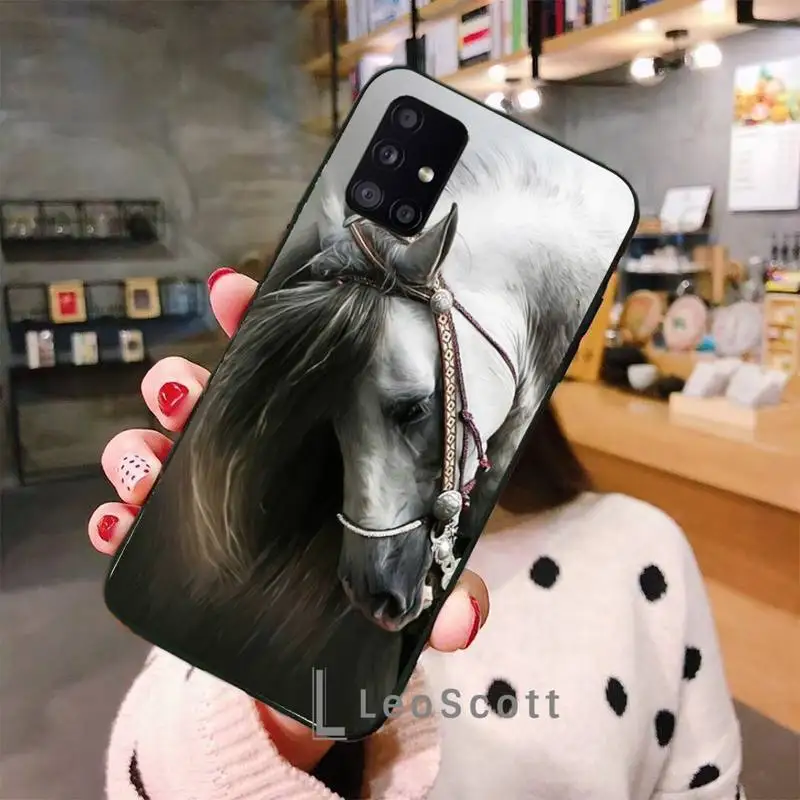 

Fine Horse Art Phone Case For Samsung A50 A51 A71 A20E A20S S10 S20 S21 S30 Plus ultra 5G M11