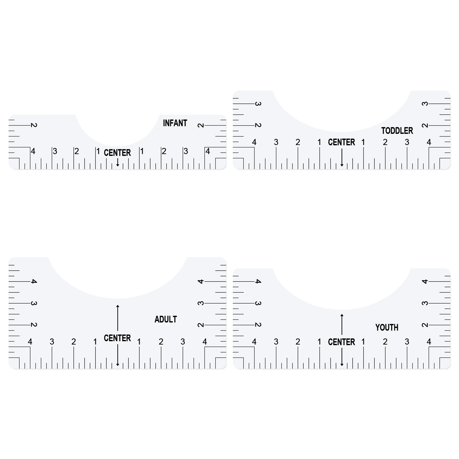 

4PCS Alignment Ruler for T-Shirt Vinyl T-Shirt Ruler Guide Alignment Tool Center Designs HTV Standard Alignment Ruler TN