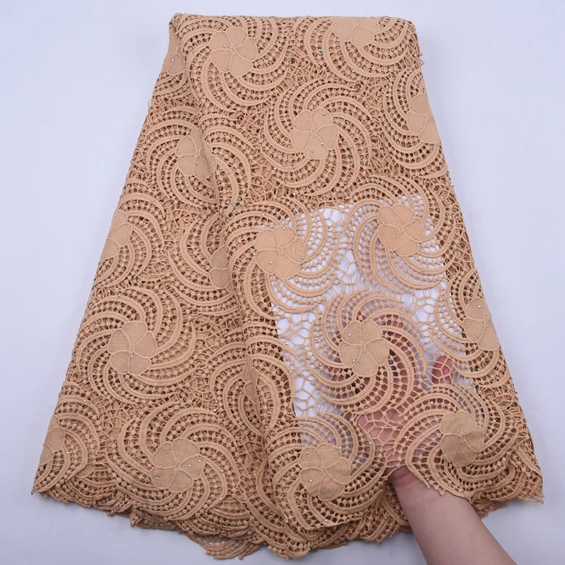 Африканская чистая белая кружевная Водорастворимая ткань новейшая