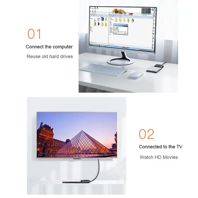 

5pcs/Set USB 3.0 to SATA Cable 22PIN Easy Drive Cable for 2.5/3.5 Inch Hard Drive SSD Adapter Converter Support 16TB