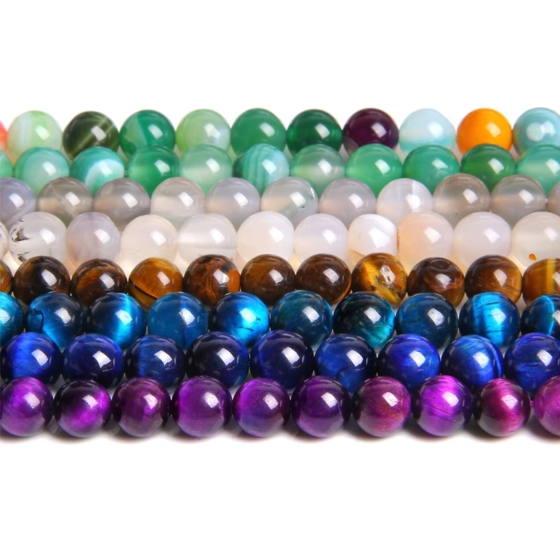 Натуральные Агаты тигровый глаз каменные бусины бриллиантовый камень Свободные