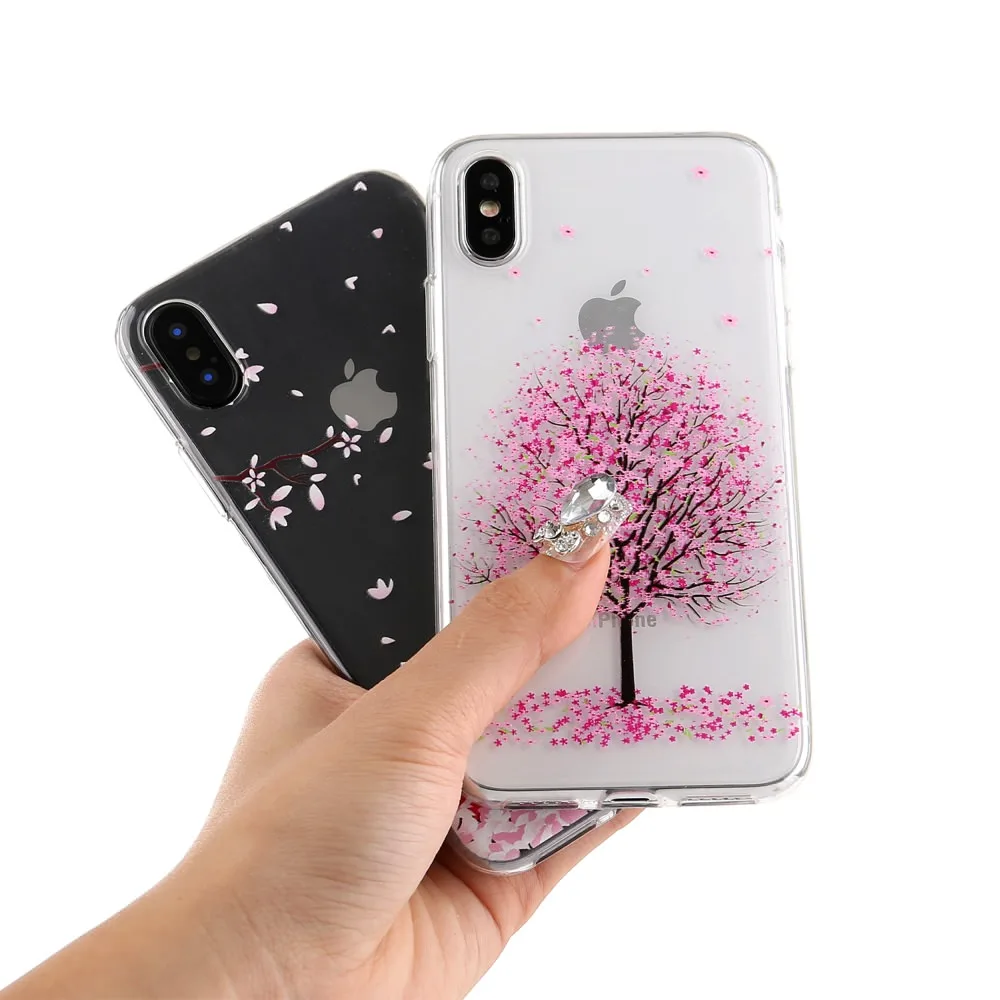L FADNUT прозрачный силиконовый мягкий чехол для iPhone 7 8 6 S Plus X Xr Xs Max 5 5S SE Мультфильм