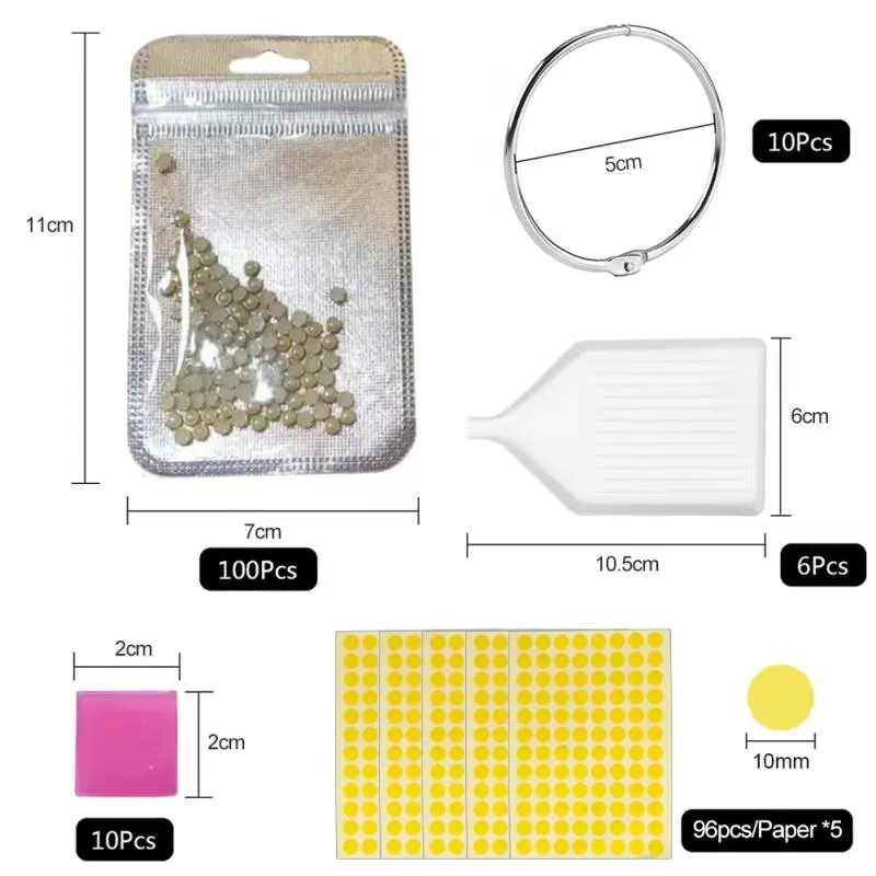 Набор аксессуаров для алмазной живописи в том числе мешки хранения клейкие точки