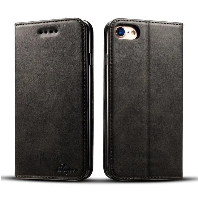 Black 026 Роскошный кожаный чехол для iPhone 6, 6 S, 7, 8 Plus, флип-кошелек, слот для кредитных карт, чехол для iPhone X, XS, Max, XR, 11 Pro, Max, чехол s - Цвет: Black 026