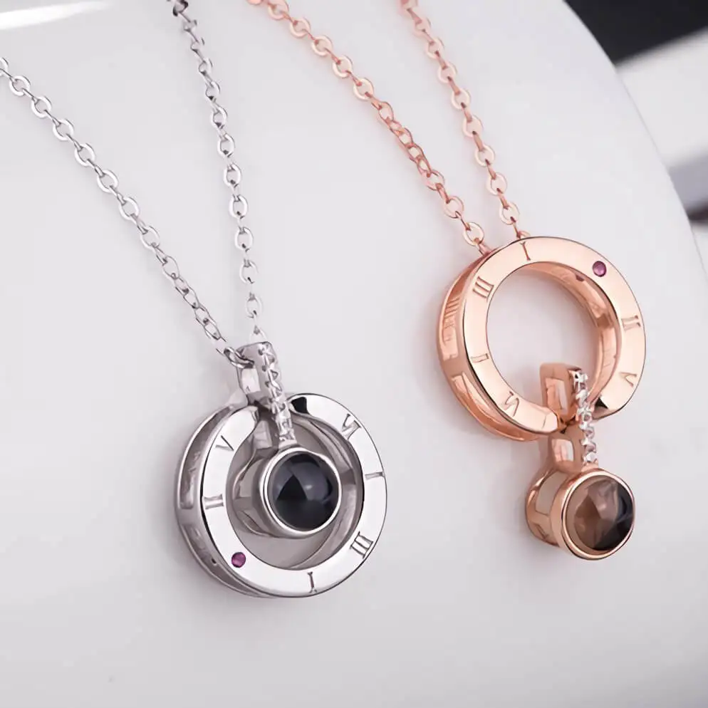 Розовое золото серебро письмо ожерелье 100 языков я люблю тебя s подвески для