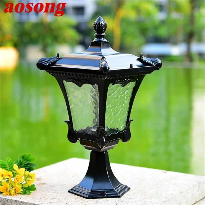 

AOSONG Classical Wall Outdoor Light LED Waterproof Pillar Post Lamp Fixture for Home Patio Porch Balcony