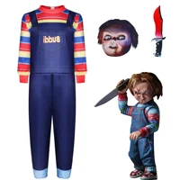 new children ghost baby back to the soul doll cosplay tights chucky costume mask halloween costume set childrens birthday gift